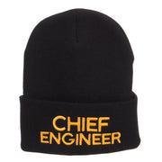 Chief Engineer Embroidered Long Beanie