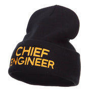 Chief Engineer Embroidered Long Beanie