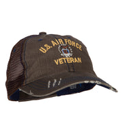 US Air Force Veteran Military Embroidered Low Cotton Mesh Cap