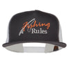 Fishing Rules Embroidered Snapback Mesh Cap