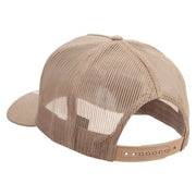 Diving in the Sea Logo Embroidered Twill 5 panel Mesh Back Cap - Khaki OSFM