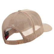 Diving in the Sea Logo Embroidered Twill 5 panel Mesh Back Cap - Khaki OSFM