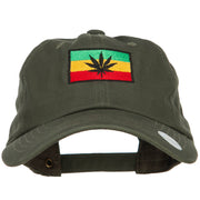 Rasta Leaf Flag Embroidered Unstructured Cap