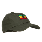 Rasta Leaf Flag Embroidered Unstructured Cap