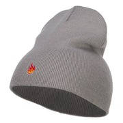 Mini Fire Embroidered Short Beanie