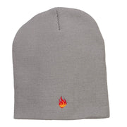 Mini Fire Embroidered Short Beanie