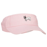 French Bulldog Embroidered Pro Style Cotton Washed Visor