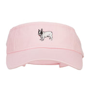 French Bulldog Embroidered Pro Style Cotton Washed Visor