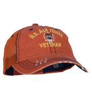 US Air Force Veteran Military Embroidered Low Cotton Mesh Cap