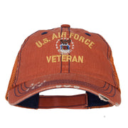 US Air Force Veteran Military Embroidered Low Cotton Mesh Cap