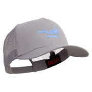 Diving in the Sea Logo Embroidered Twill 5 panel Mesh Back Cap - Grey OSFM