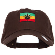 Rasta Leaf Flag Embroidered Unstructured Cap