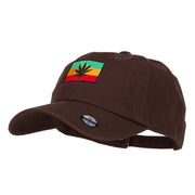 Rasta Leaf Flag Embroidered Unstructured Cap