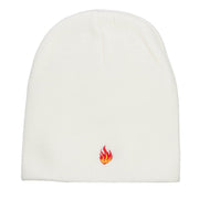 Mini Fire Embroidered Short Beanie