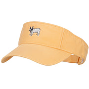 French Bulldog Embroidered Pro Style Cotton Washed Visor