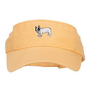 French Bulldog Embroidered Pro Style Cotton Washed Visor