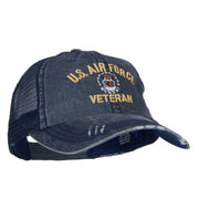 US Air Force Veteran Military Embroidered Low Cotton Mesh Cap