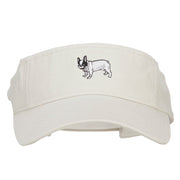 French Bulldog Embroidered Pro Style Cotton Washed Visor