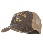 US Air Force Veteran Military Embroidered Low Cotton Mesh Cap