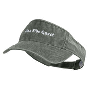 On a Side Quest Embroidered Pigment Dyed Cotton Twill Visor - Olive OSFM