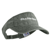 On a Side Quest Embroidered Pigment Dyed Cotton Twill Visor - Olive OSFM