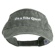 On a Side Quest Embroidered Pigment Dyed Cotton Twill Visor - Olive OSFM