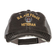 US Air Force Veteran Military Embroidered Low Cotton Mesh Cap