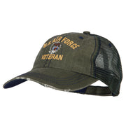 US Air Force Veteran Military Embroidered Low Cotton Mesh Cap