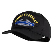 Combat Infantry Veteran Patched Solid Cotton Twill Pro Style Cap - Black OSFM