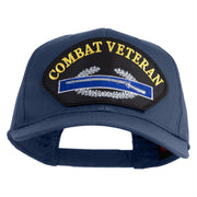 Combat Infantry Veteran Patched Solid Cotton Twill Pro Style Cap - Navy OSFM
