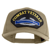 Combat Infantry Veteran Patched Solid Cotton Twill Pro Style Cap - Khaki OSFM