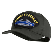 Combat Infantry Veteran Patched Solid Cotton Twill Pro Style Cap - Charcoal OSFM