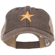 Starfish Embroidered Washed Trucker Cap