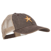 Starfish Embroidered Washed Trucker Cap