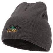 Fishing Papa Design Embroidered 8 Inch Knitted Short Beanie