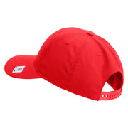 US Marines Retired Flag Design Embroidered 6 Panel Structured Cotton Twill Cap Made in USA - Red OSFM