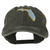 Florida State Map Embroidered Washed Cap