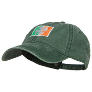 Ireland Flag with Shamrock Embroidered Washed Cap