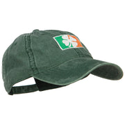 Ireland Flag with Shamrock Embroidered Washed Cap