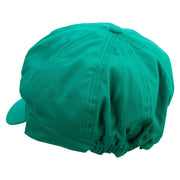 Cute Narwhal Embroidered Cotton Elastic Newsboy Cap - Lime OSFM