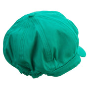 Cute Narwhal Embroidered Cotton Elastic Newsboy Cap - Lime OSFM