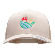 Farm Scape Embroidered Retro Trucker Cap