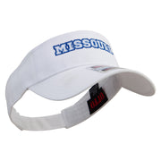 Missouri Typography Logo Embroidered Cotton Twill Sun Visor - White OSFM