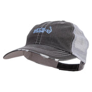 Let's Swim Logo Embroidered Low Profile Special Cotton Mesh Cap - Black OSFM