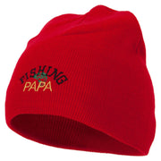 Fishing Papa Design Embroidered 8 Inch Knitted Short Beanie