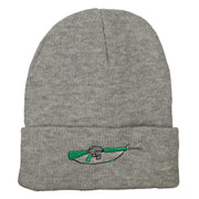 M-16 Rifle Embroidered Long Knitted Beanie