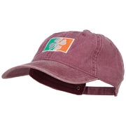 Ireland Flag with Shamrock Embroidered Washed Cap