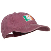 Ireland Flag with Shamrock Embroidered Washed Cap