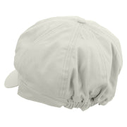 Cute Narwhal Embroidered Cotton Elastic Newsboy Cap - White OSFM