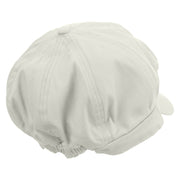 Cute Narwhal Embroidered Cotton Elastic Newsboy Cap - White OSFM